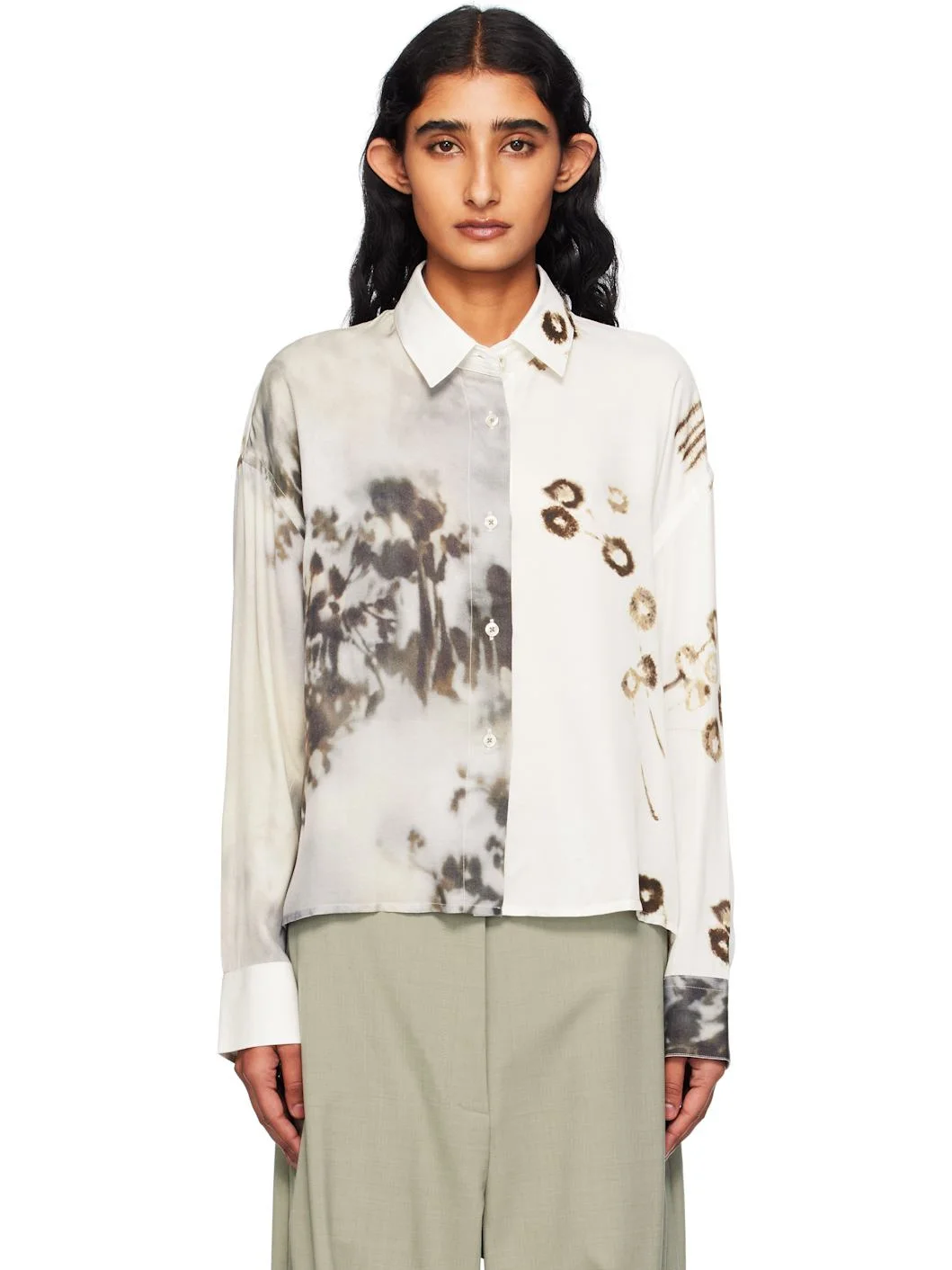 White Printed Classic Shirt - 1