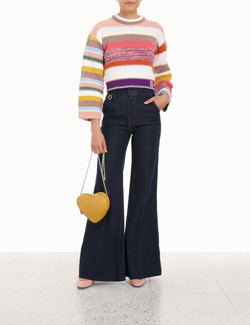 COSMIC CROPPED STRIPE SWEATER - 2