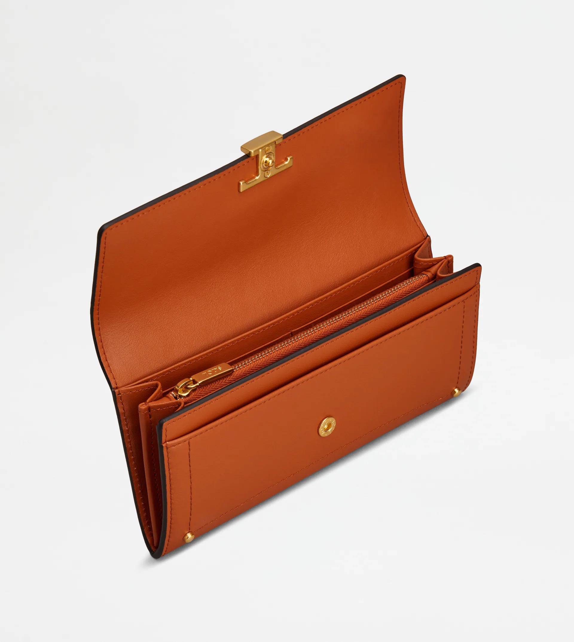 T TIMELESS WALLET IN LEATHER - ORANGE - 2