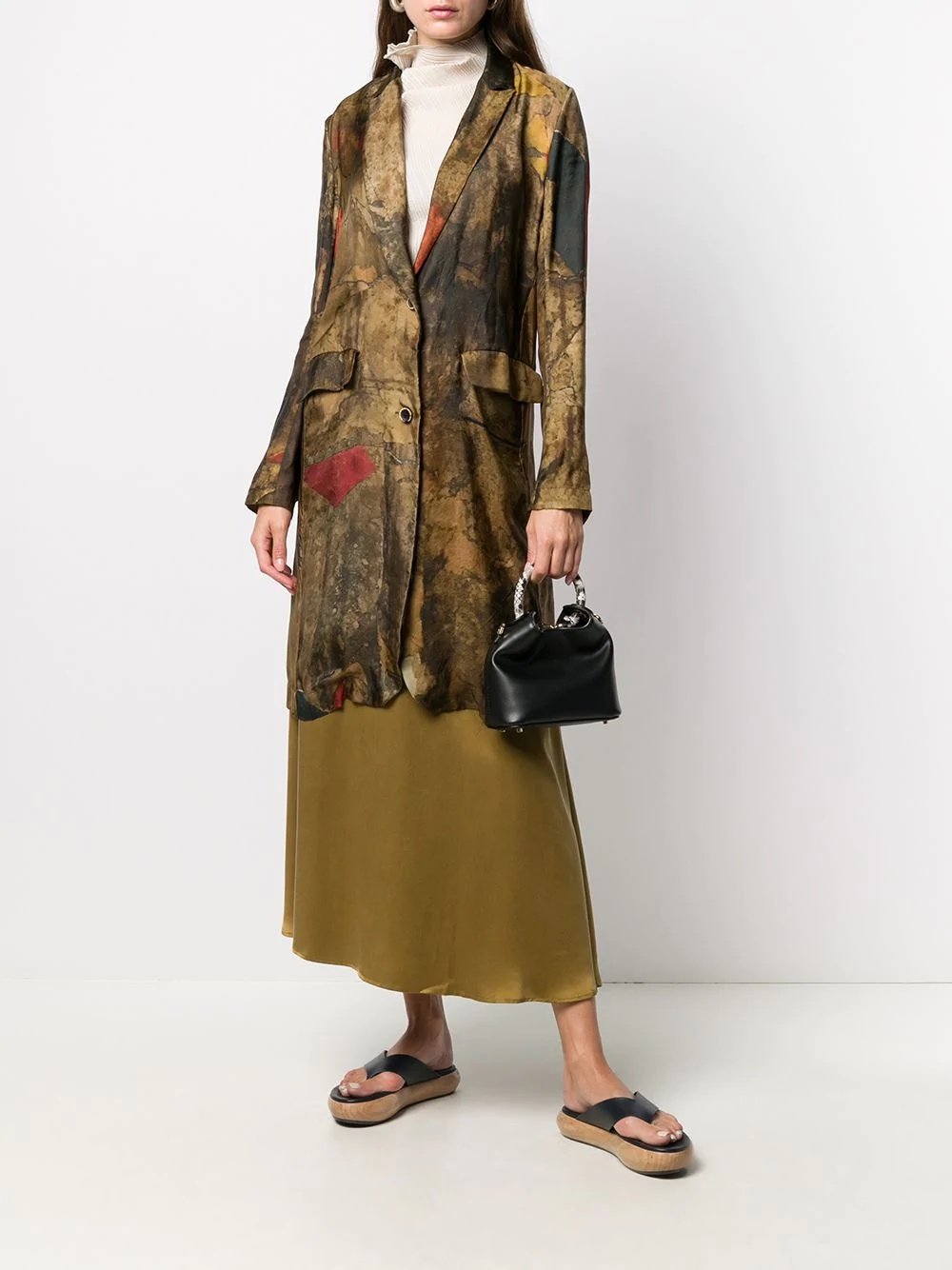 abstract-print coat - 2