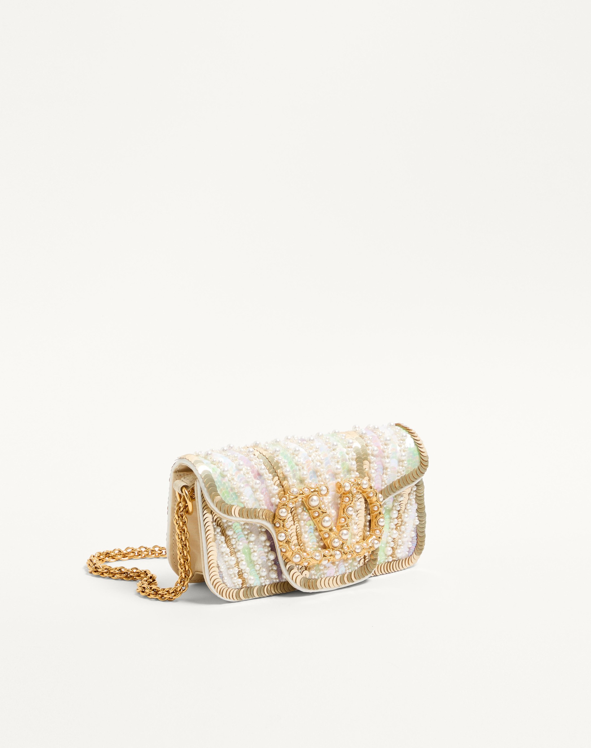 VALENTINO GARAVANI LOCÒ SMALL SHOULDER BAG EMBROIDERED WITH JEWEL LOGO - 2