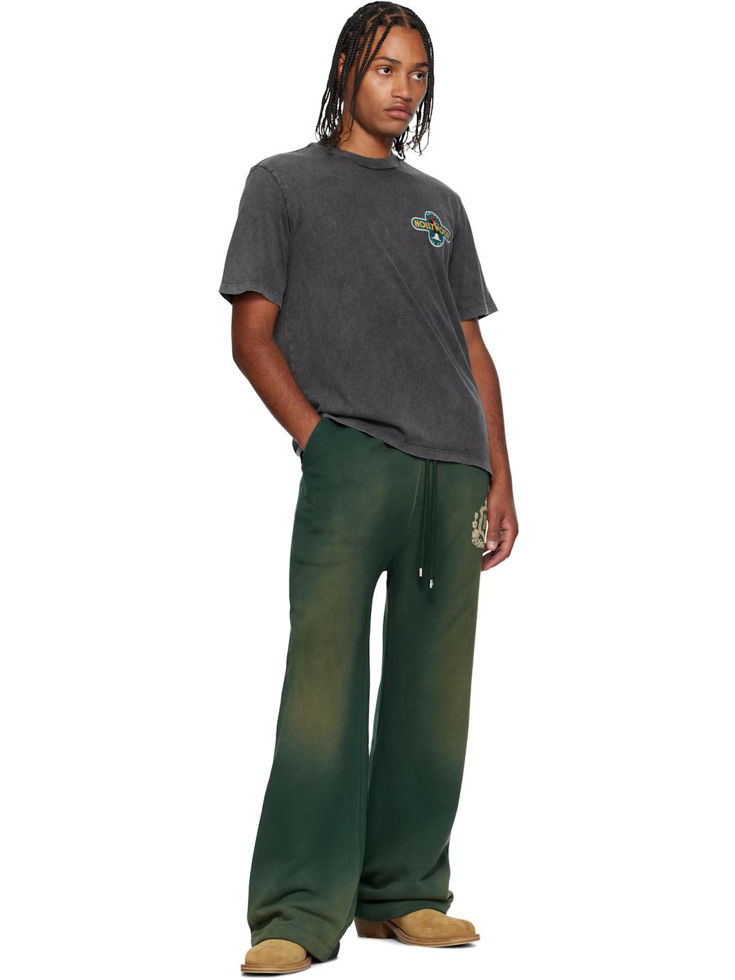 Green 'MA' Crest Sweatpants - 4