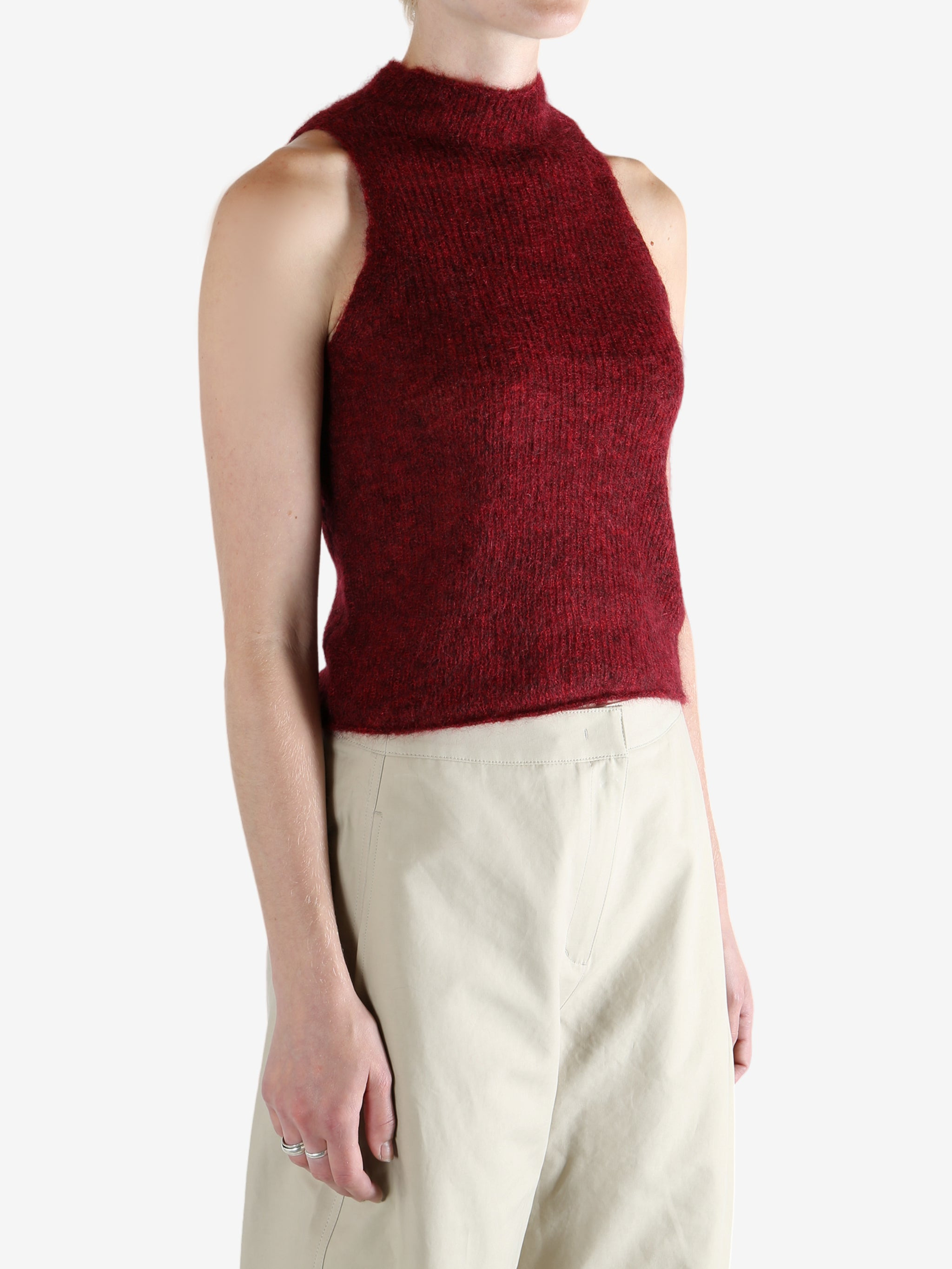 AMOMENTO - Women Sheer Sleeveless Top - 2