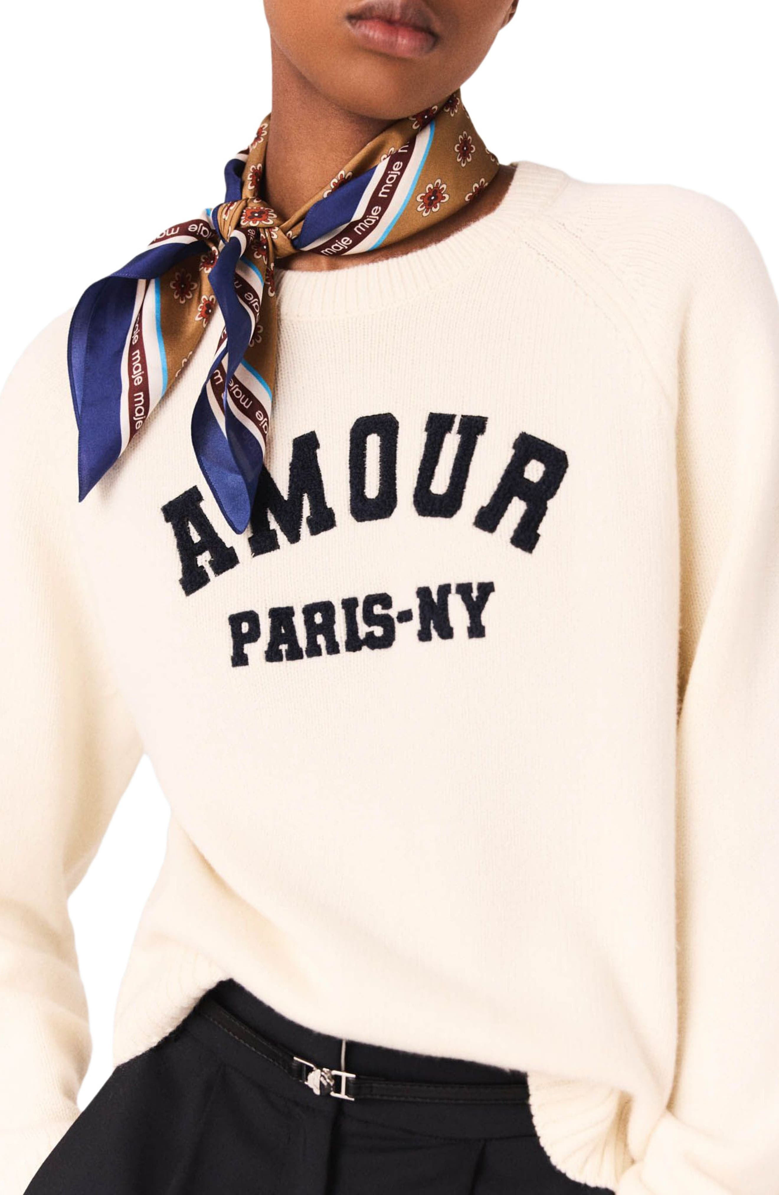 maje Rib knit sweater in Ecru at Nordstrom - 6