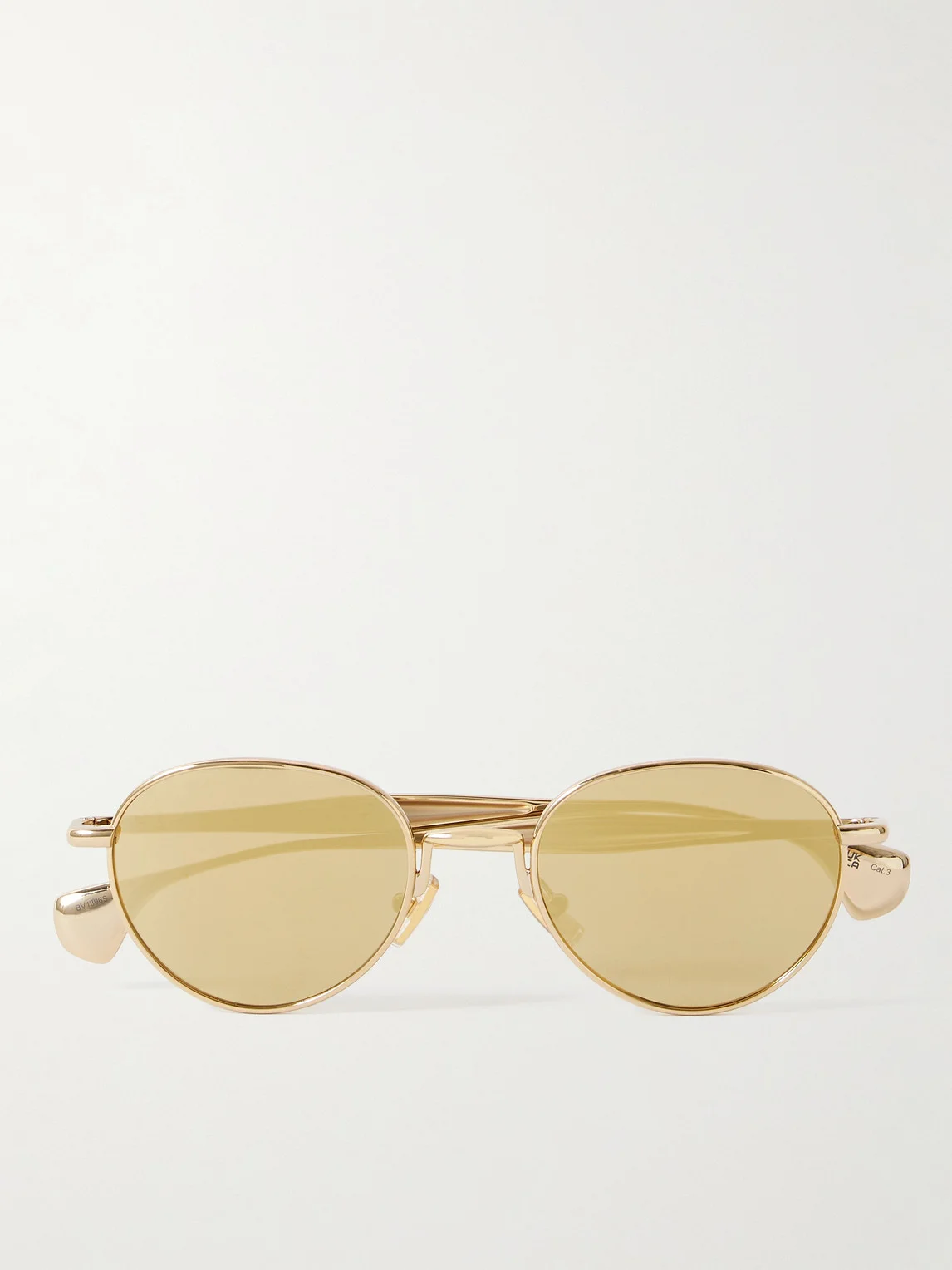 Round-Frame Gold-Tone Sunglasses - 1
