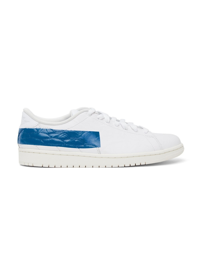 White & Blue Air Jordan 1 Centre Court Sneakers - 1