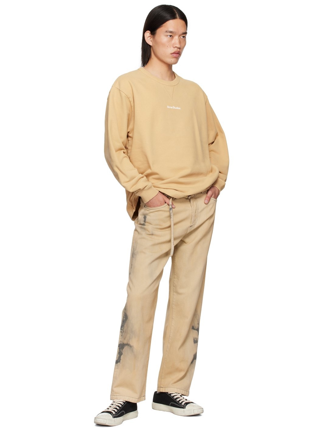 Beige Relaxed-Fit Sweatshirt - 4