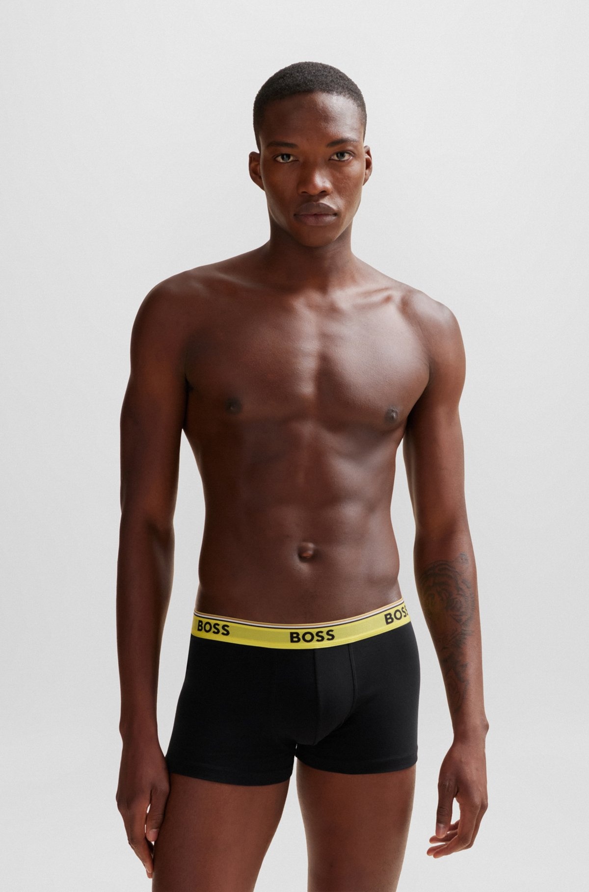 THREE-PACK OF STRETCH-COTTON TRUNKS WITH LOGO WAISTBANDS - 7