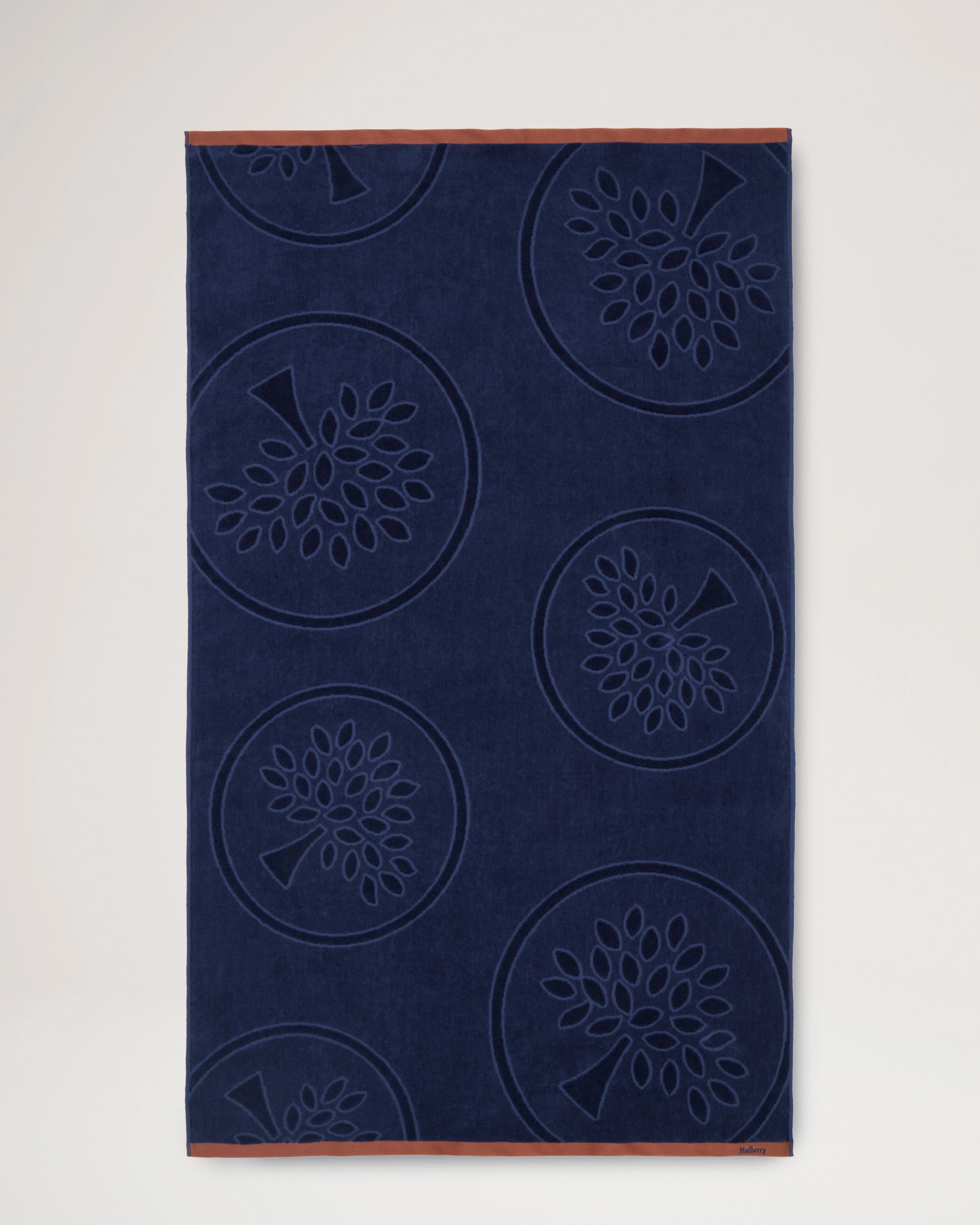 Mulberry Tree Jacquard Towel
Navy & Teak Cotton - 1