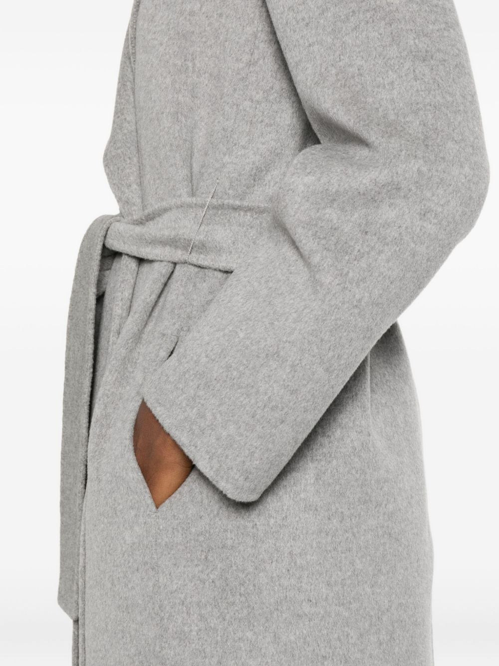 belted wool-cashmere coat - 5