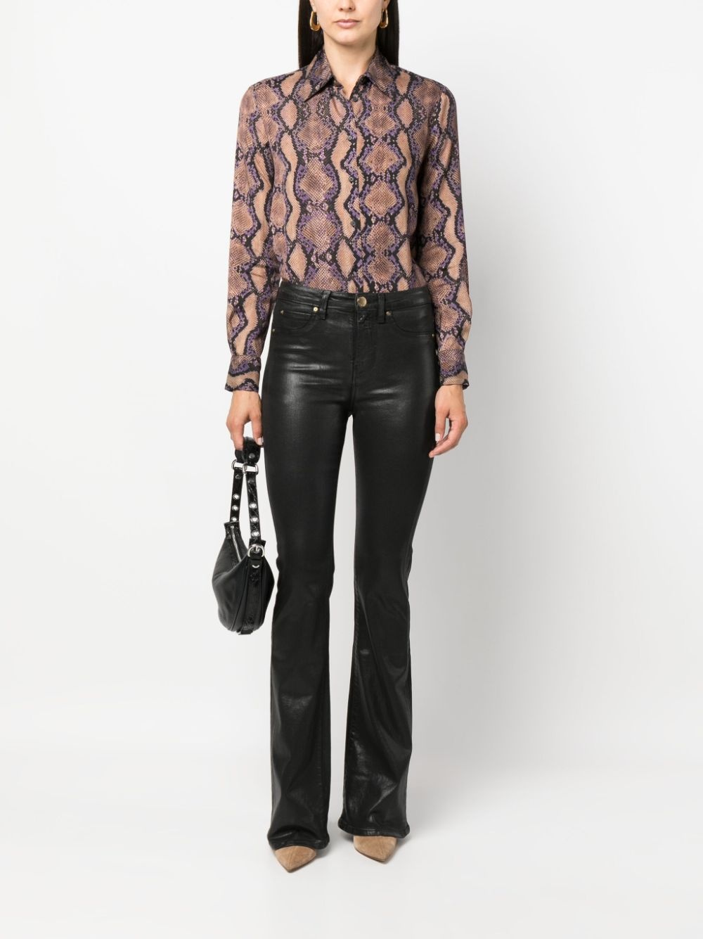 snakeskin-print long-sleeve shirt - 2