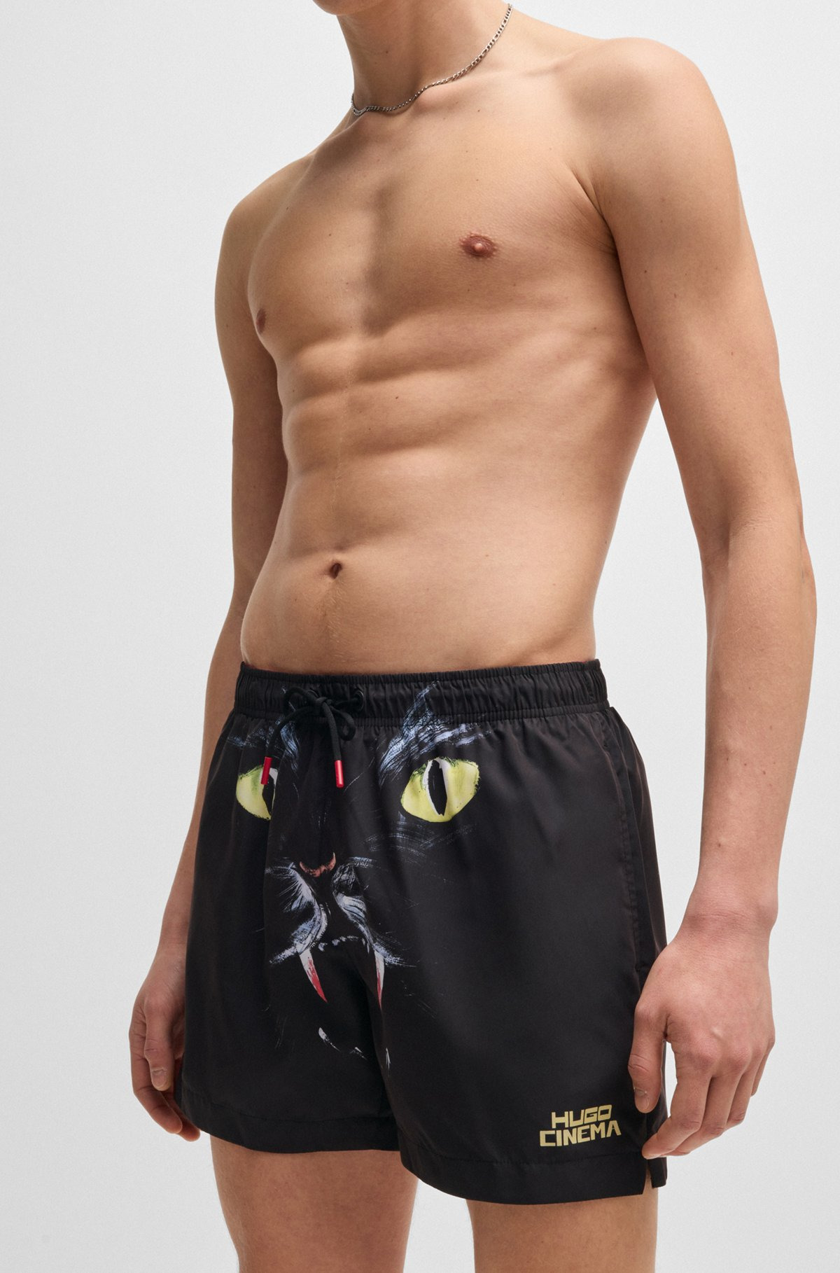 SWIM SHORTS WITH CAT GRAPHIC PRINT - 3