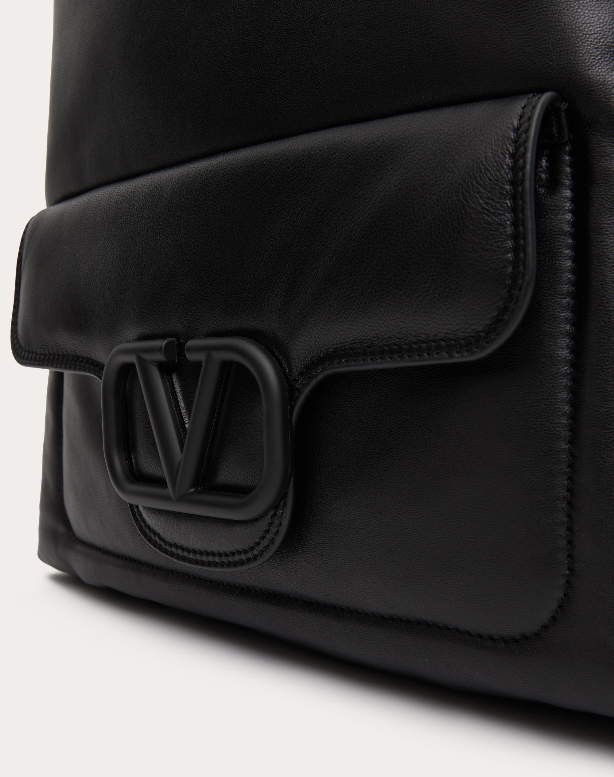 VALENTINO GARAVANI NOIR NAPPA LEATHER BACKPACK - 8