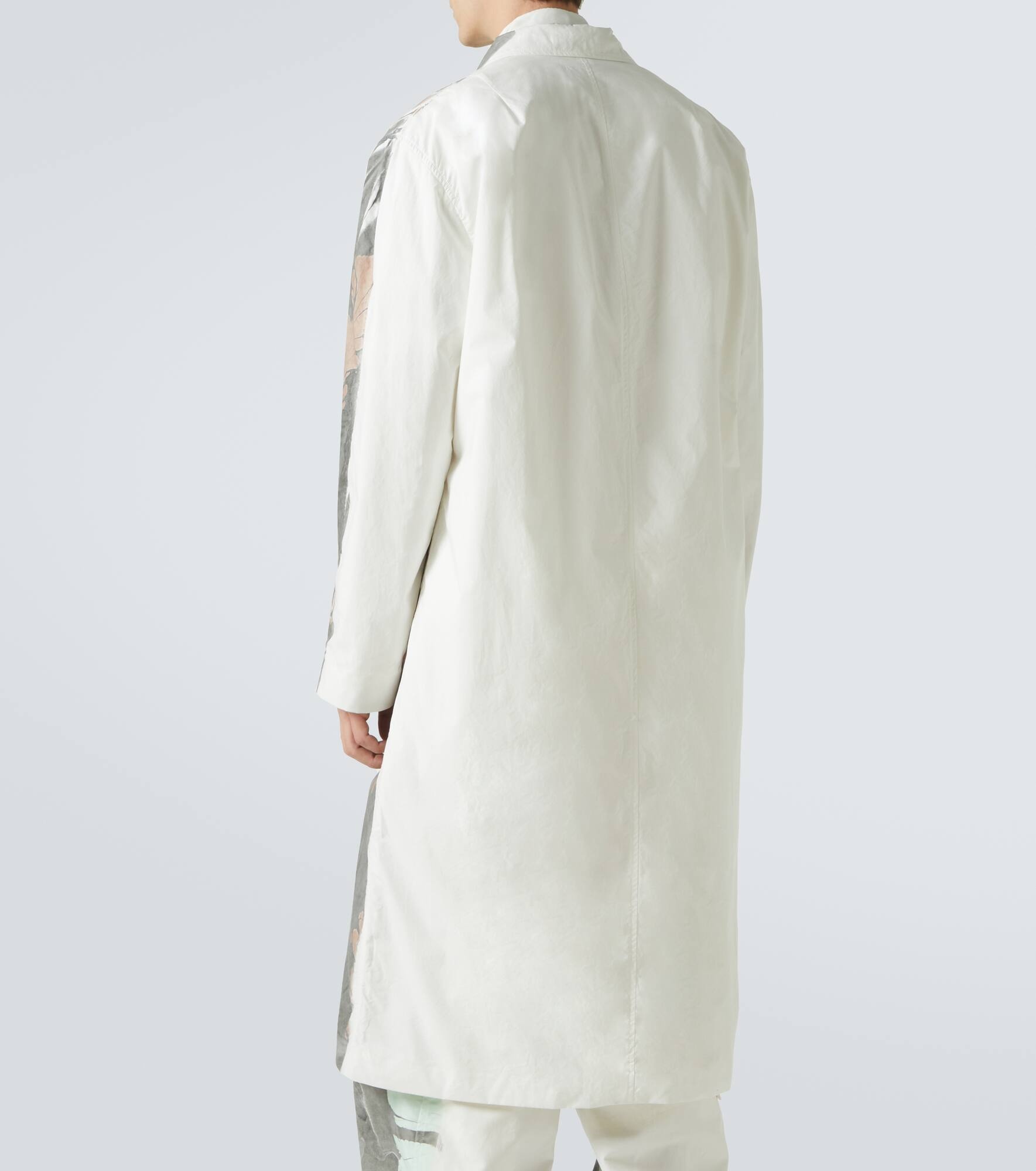 Printed double-breasted cotton coat - 4