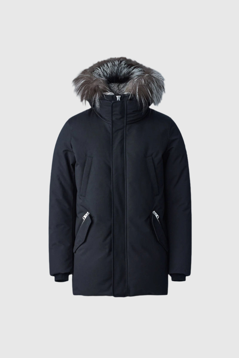 EDWARD-X 2-in-1 down parka with hooded bib and silver fox fur 1