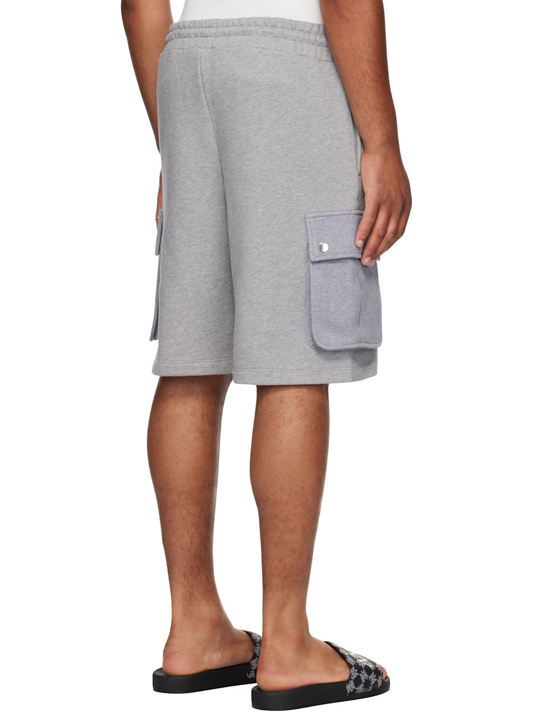 Gray Stencil Cargo Shorts - 3