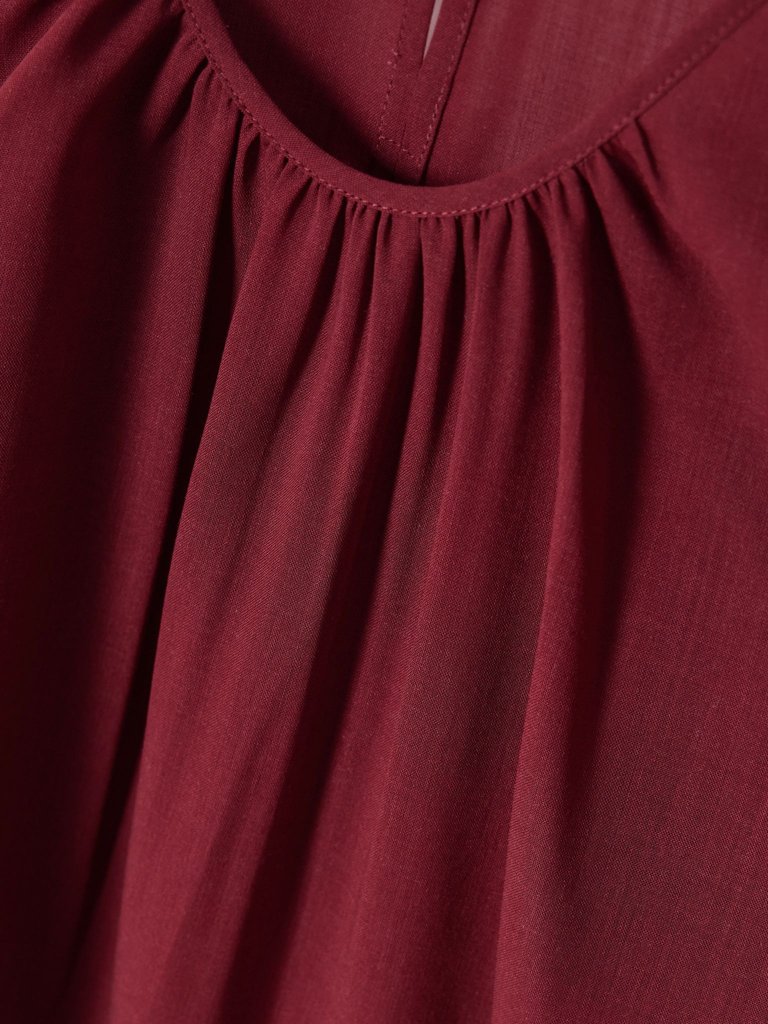 Broca gathered wool-blend crepe blouse Red - 4