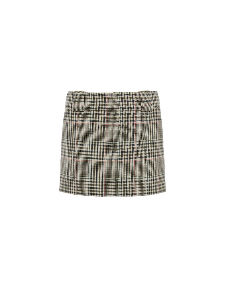 TAILORED MINI SKIRT IN PRINCE OF WALES WOOL 1
