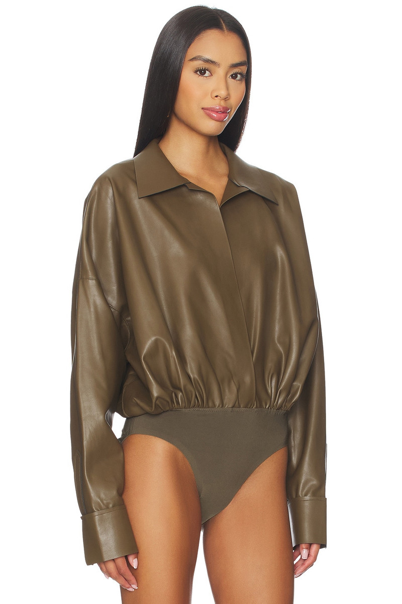 NORMA KAMALI Super Oversized Boyfriend Shirt Bodysuit outlook