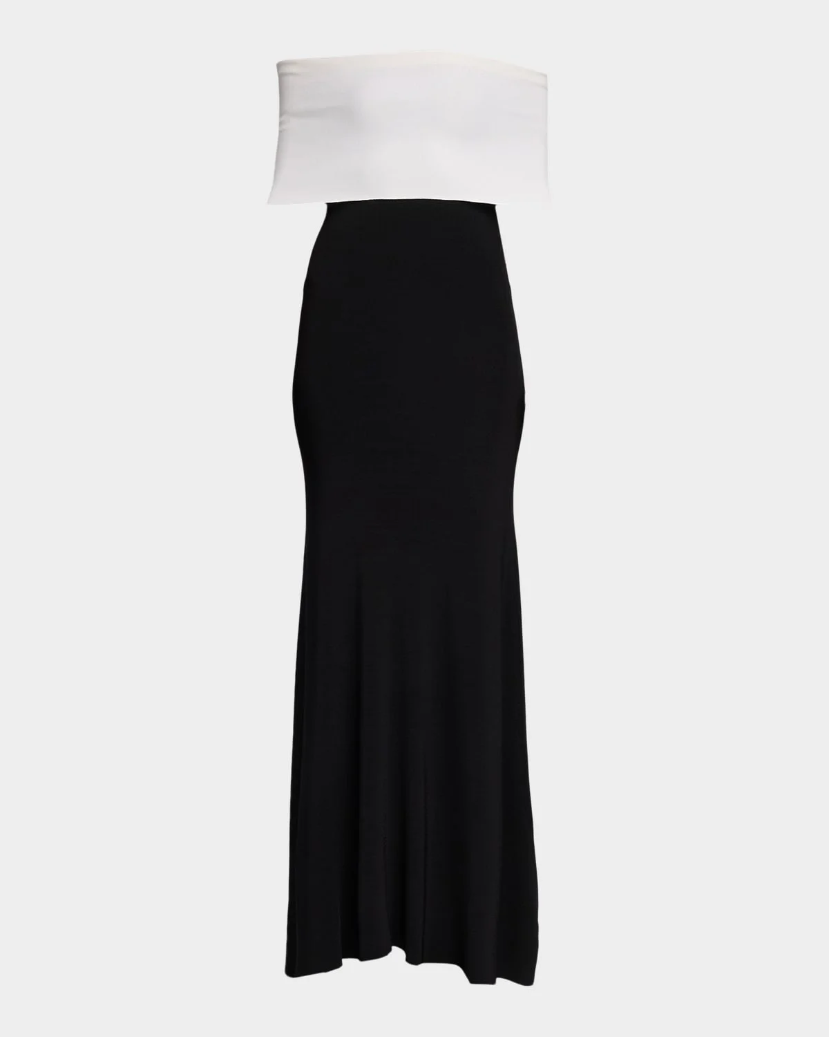 Off-The-Shoulder Knit Trumpet Gown - 1