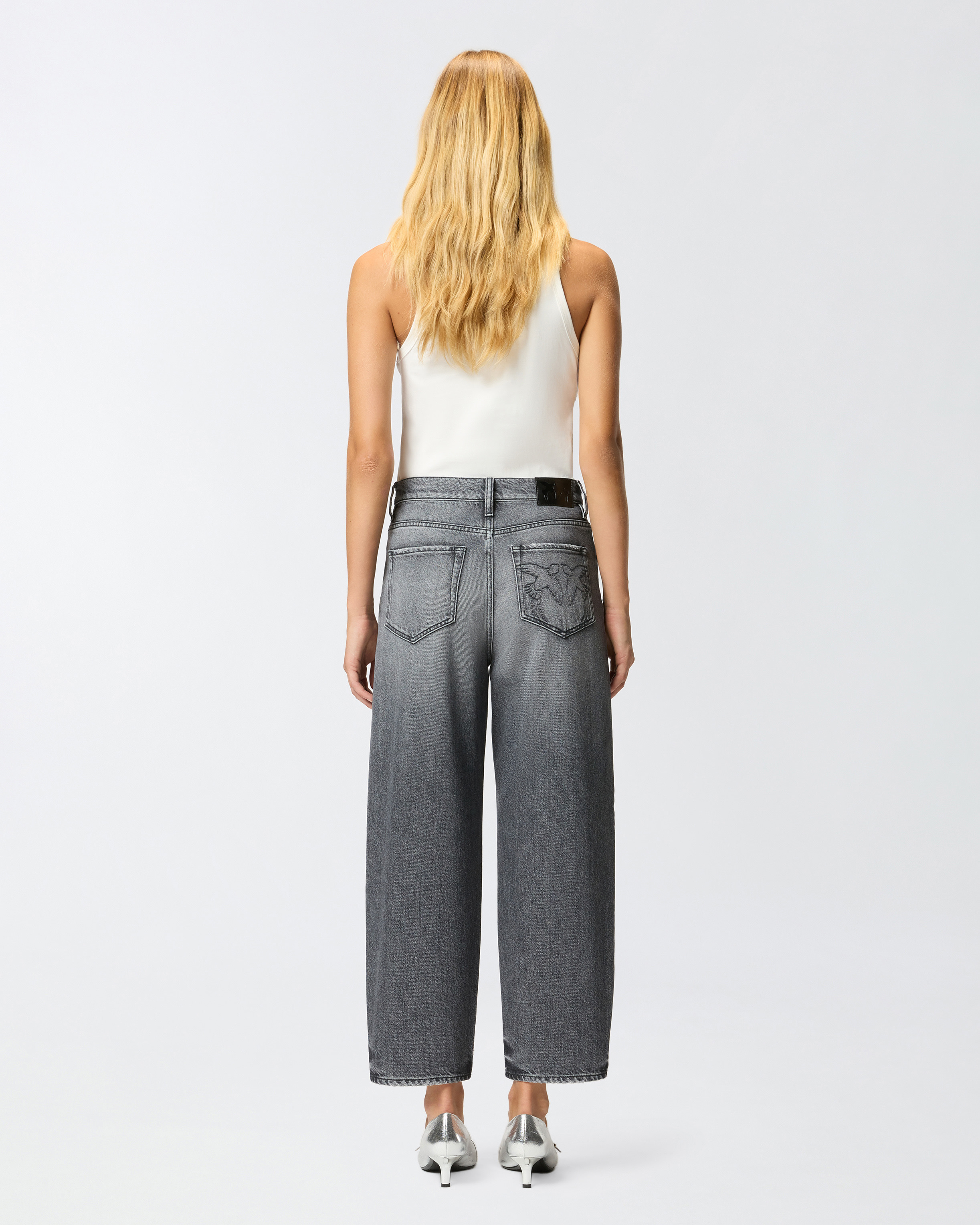 GREY DENIM BALLOON-FIT JEANS - 4