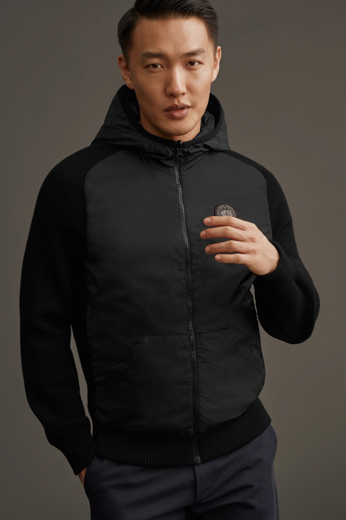 HYBRIDGE KNIT REVERSIBLE HOODY BLACK LABEL - 3