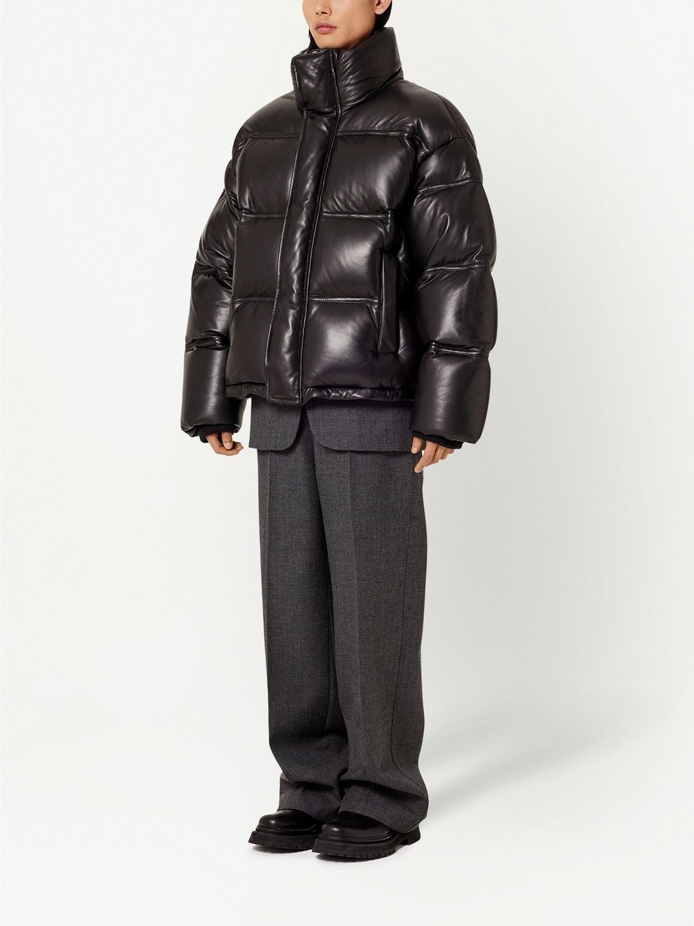 zip-up padded jacket - 3