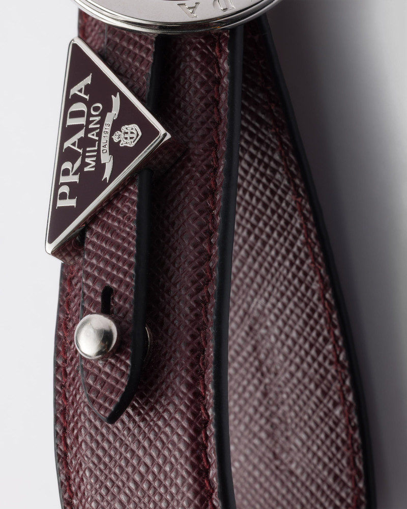 Prada Saffiano leather keychain outlook