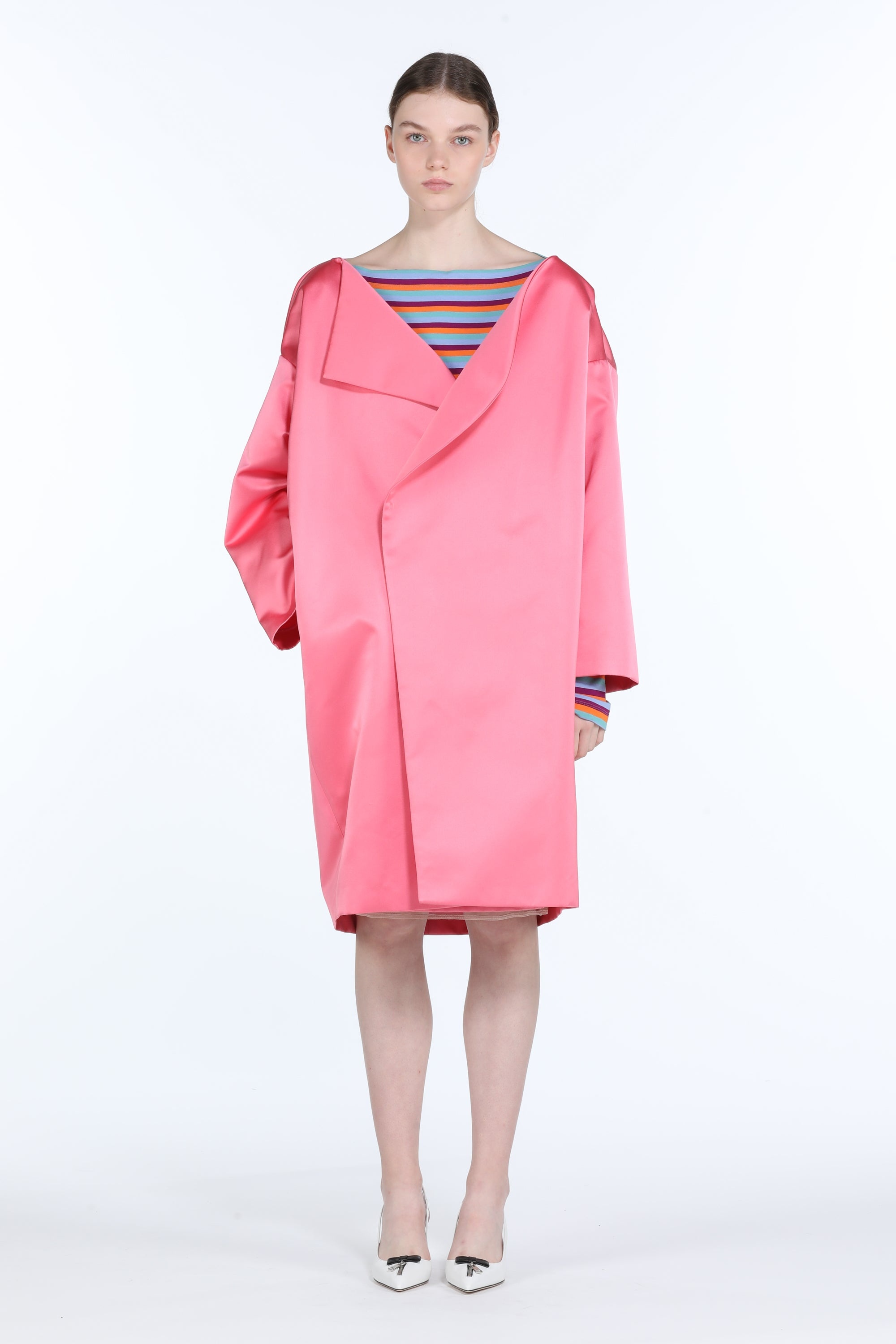 DOUBLE-BREASTED WOVEN COAT - 4