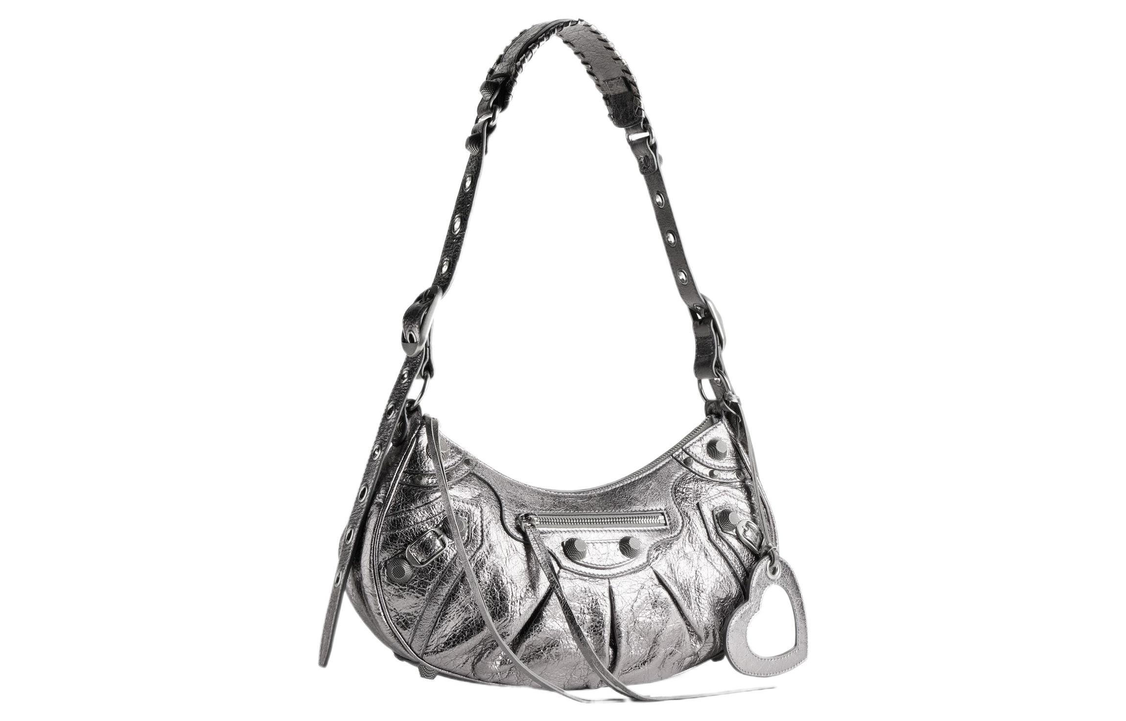 (WMNS) Balenciaga Le Cagole Small Shoulder Bag Metallized 'Silver' 6713070GT3Y8103 - 2