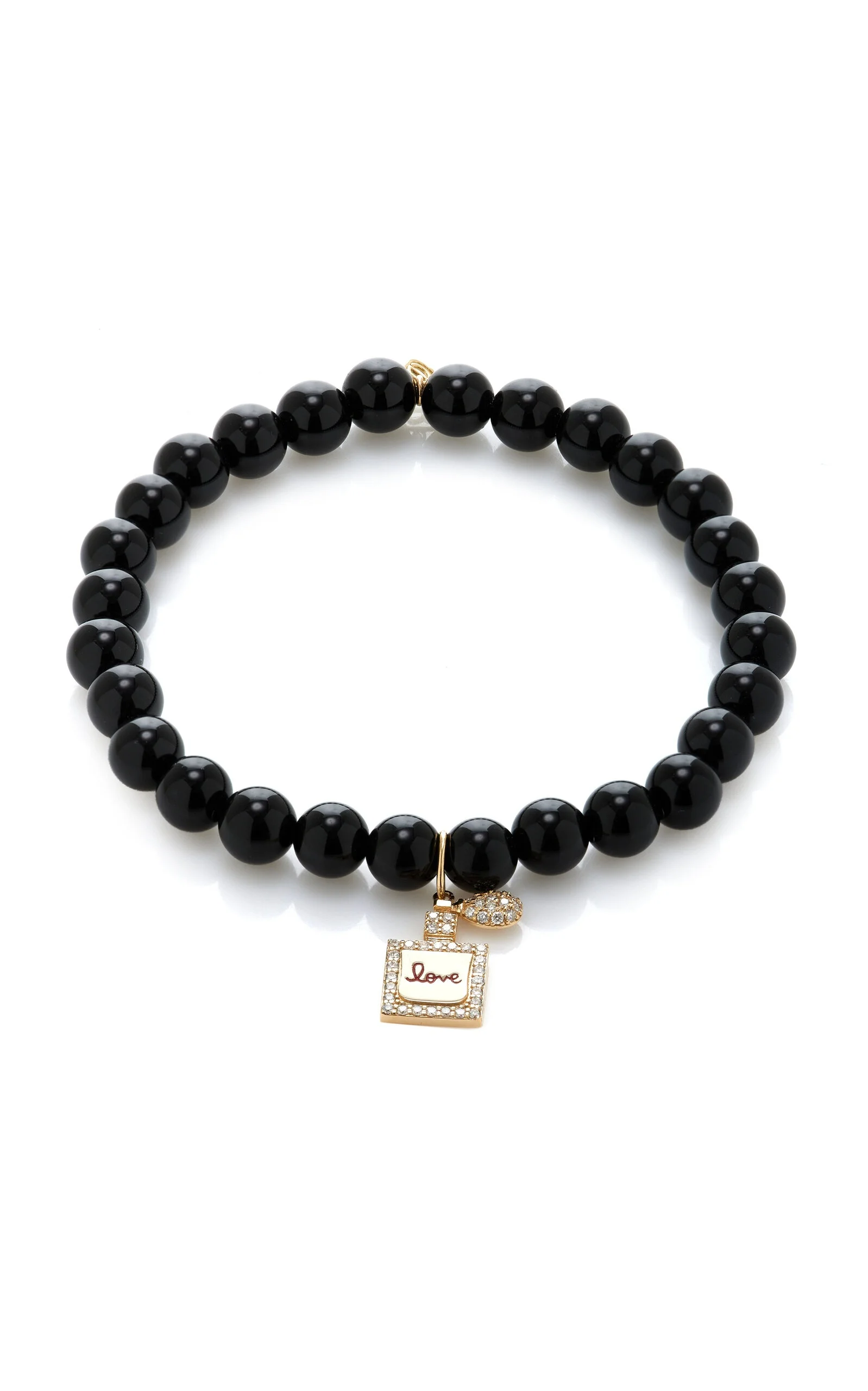 Perfume Bottle 14K Yellow Gold Onyx Bracelet black - 1