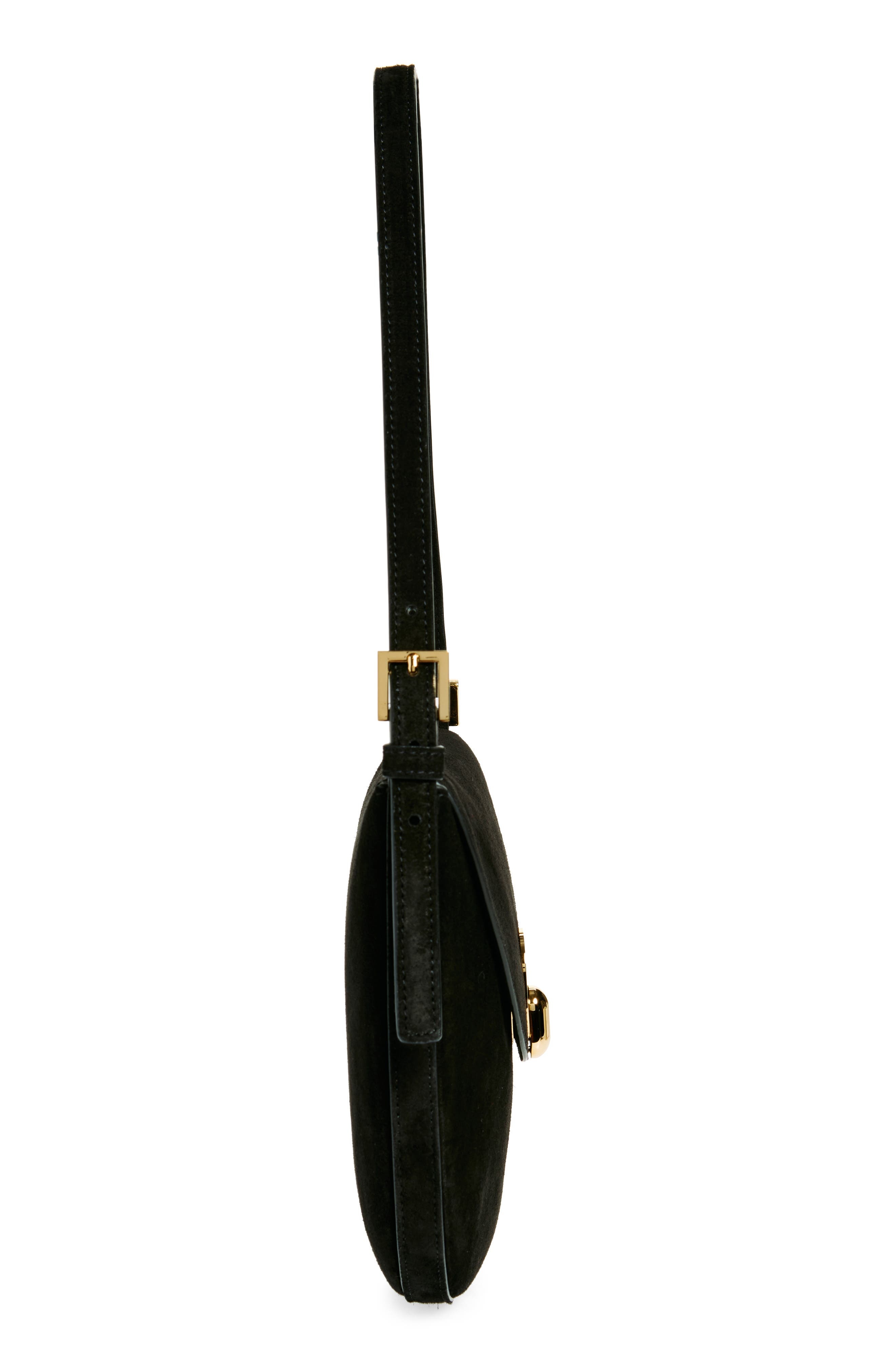 SAVETTE Tondo Suede Hobo Bag in Black at Nordstrom - 6