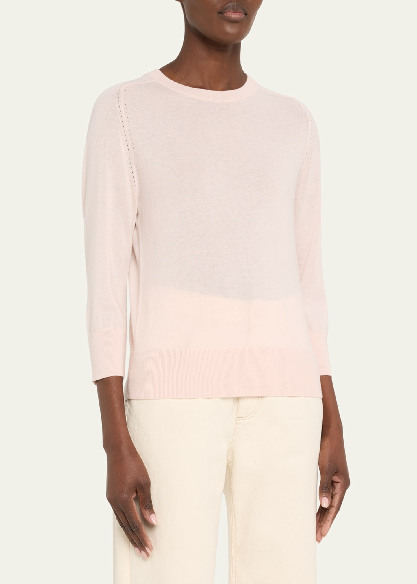 Girocollo Manica Neo Piuma Cashmere Sweater - 4