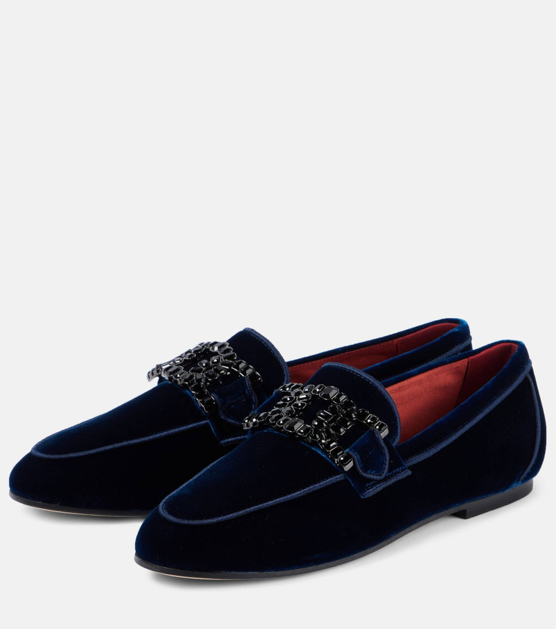 Kate embellished velvet loafers 4