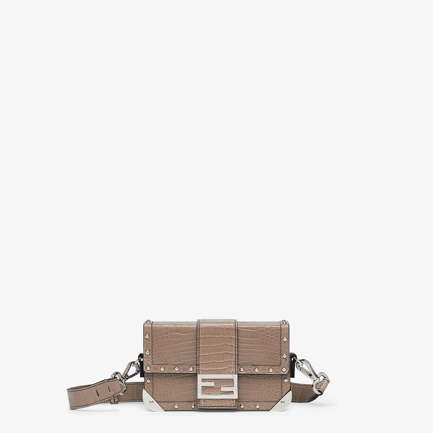 Beige alligator leather bag - 1