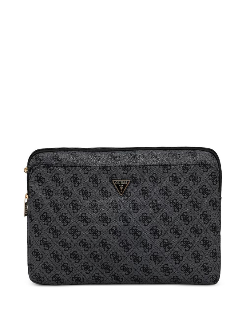 monogram-print logo-plaque laptop bag 1