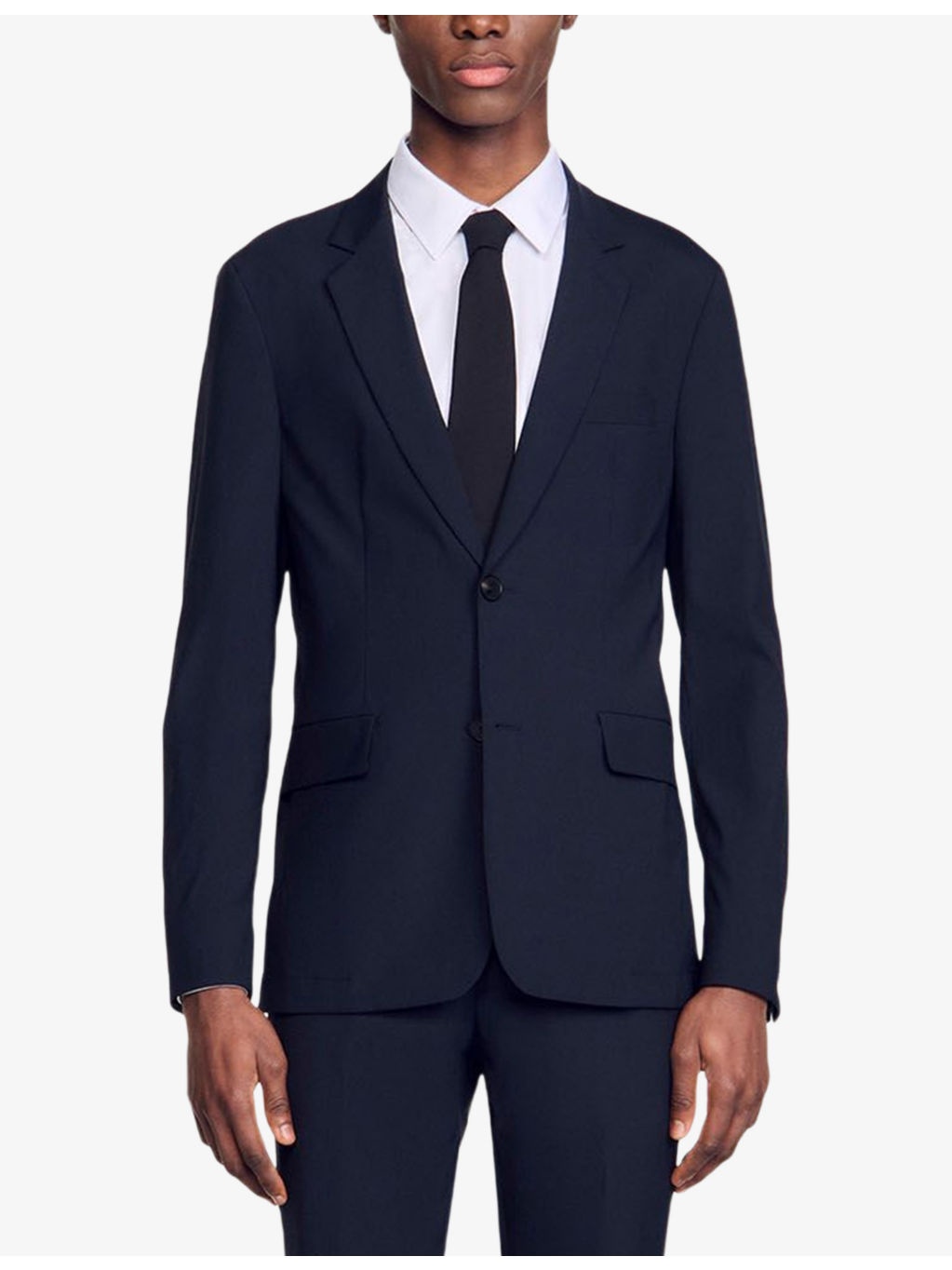 Lapel-Collar Slim-Fit Stretch Wool-Blend Blazer - 3