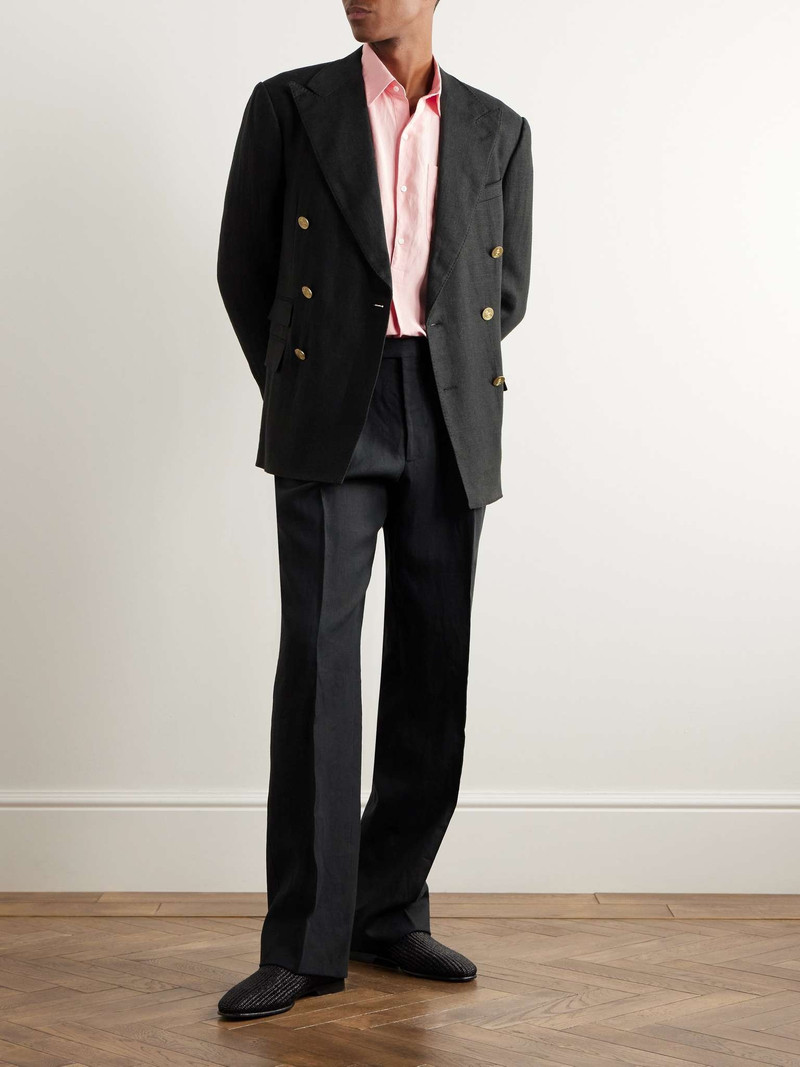 Ralph Lauren Ryland Logo-Embroidered Silk and Linen-Blend Shirt outlook