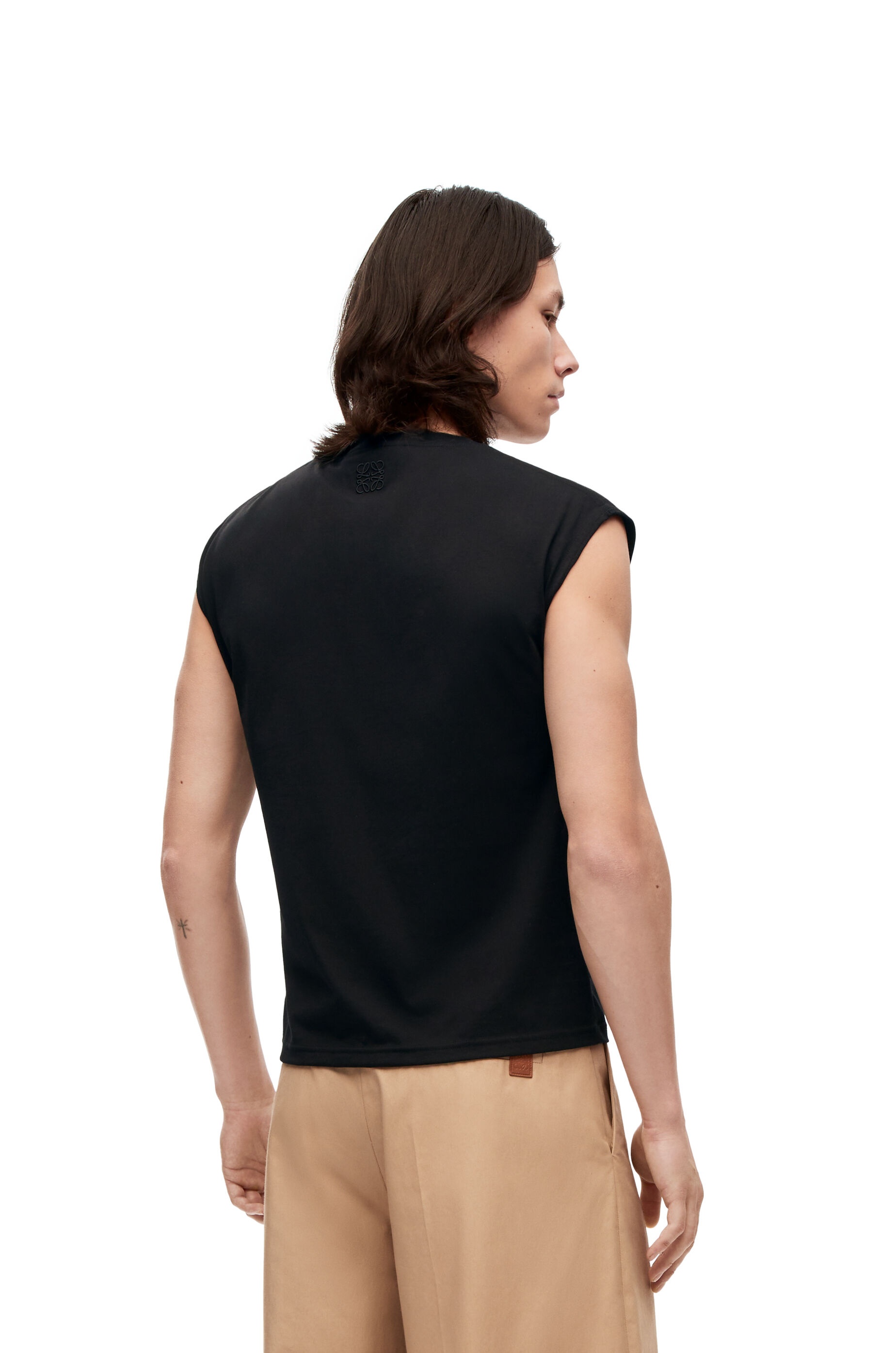Roses sleeveless T-shirt in cotton - 4