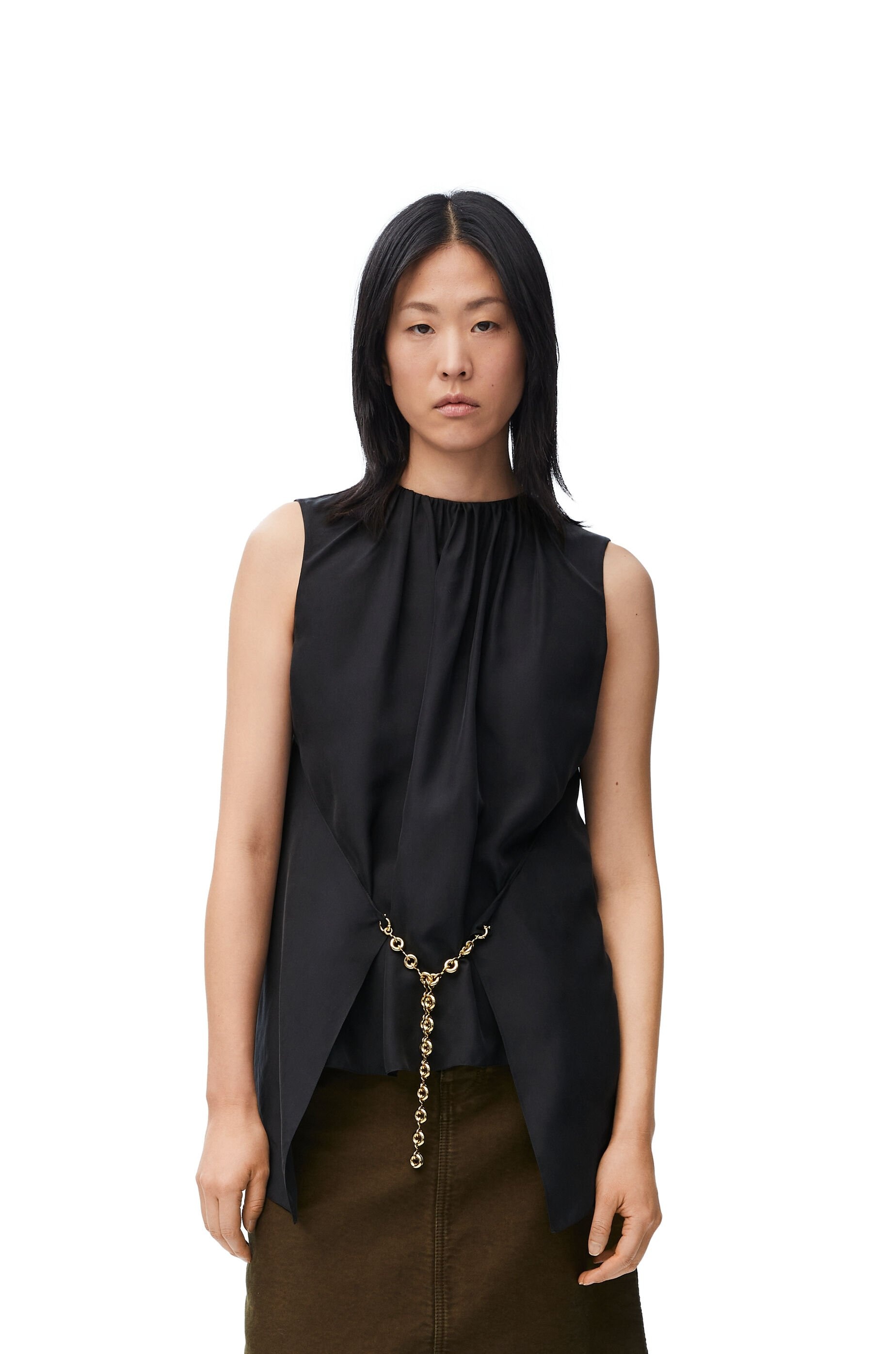 【LOEWE】Top in silk Loewe Chain top in silk | REVERSIBLE