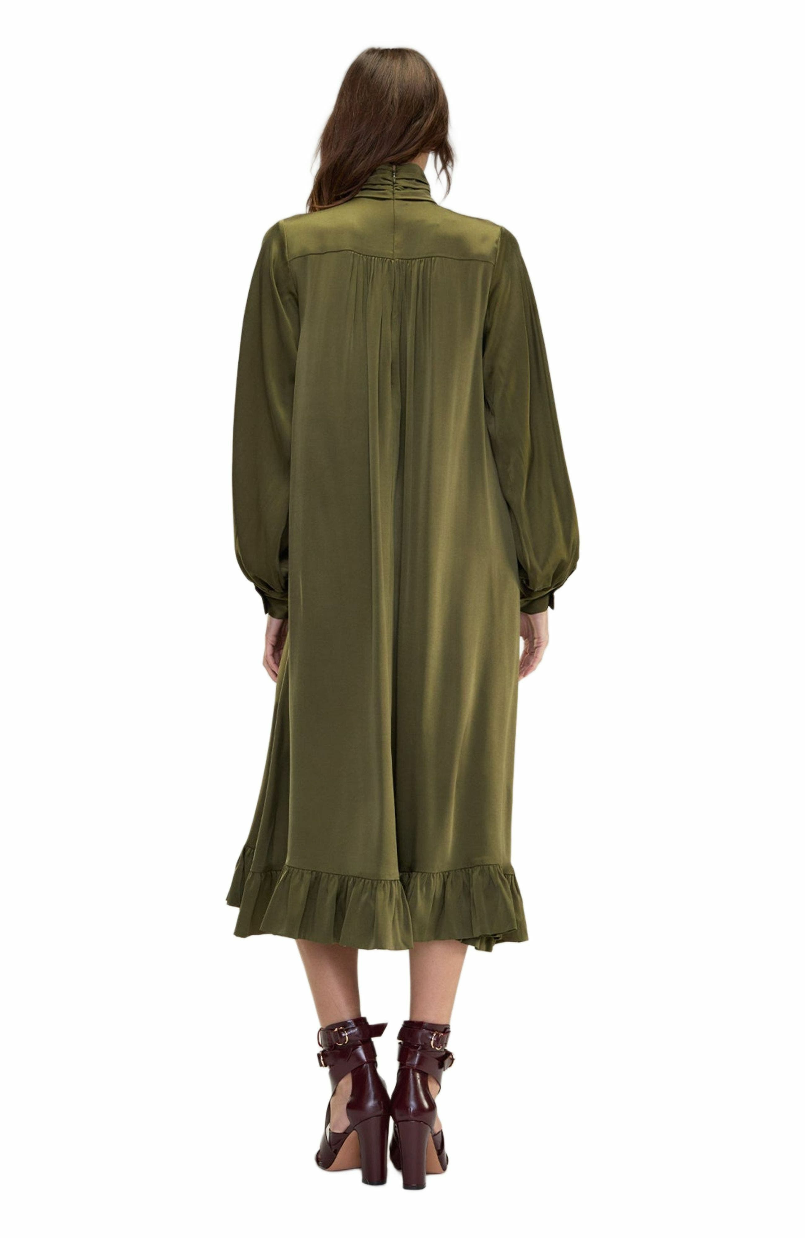 Cynthia Rowley Monroe Silk Charmeuse Dress in Dark_Olive at Nordstrom - 7