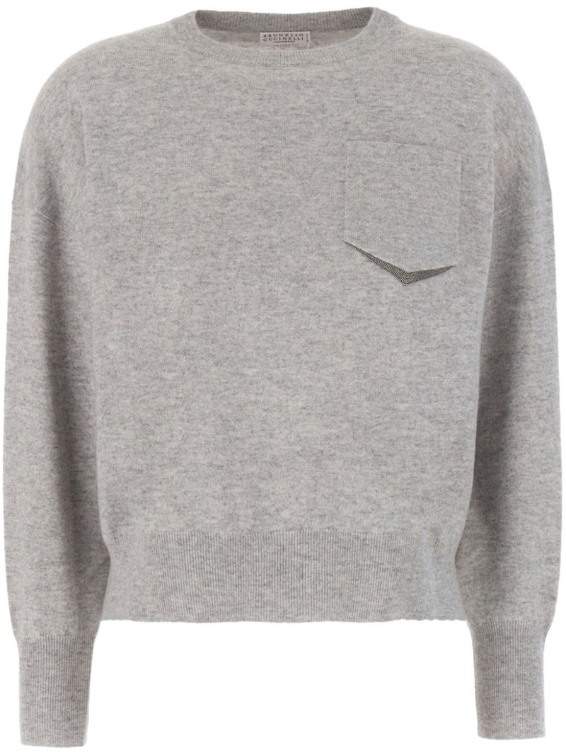 bead-detailed cashmere jumper 1