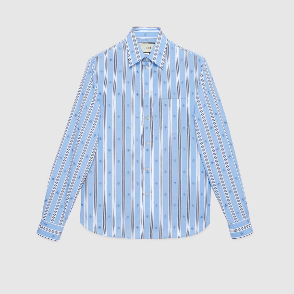 Bee stripe fil coupé cotton shirt - 1