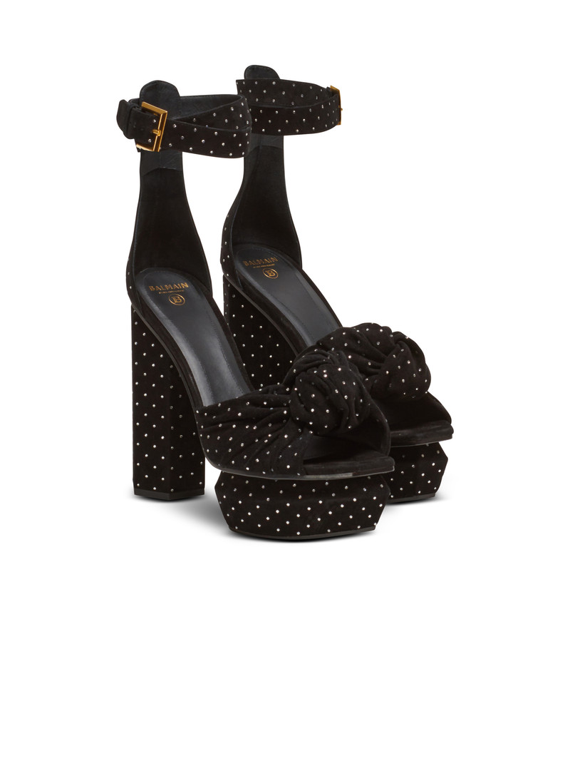Ava suede and crystal platform sandals 2