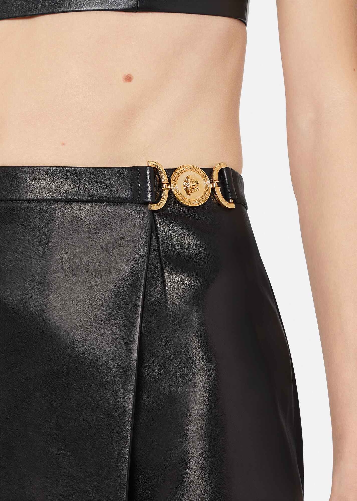 Medusa Nappa Leather Mini Skirt - 5