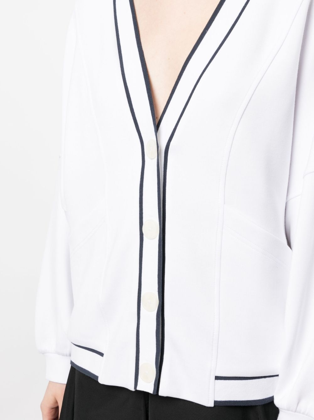 two-tone striped buttoned cardigan - 5
