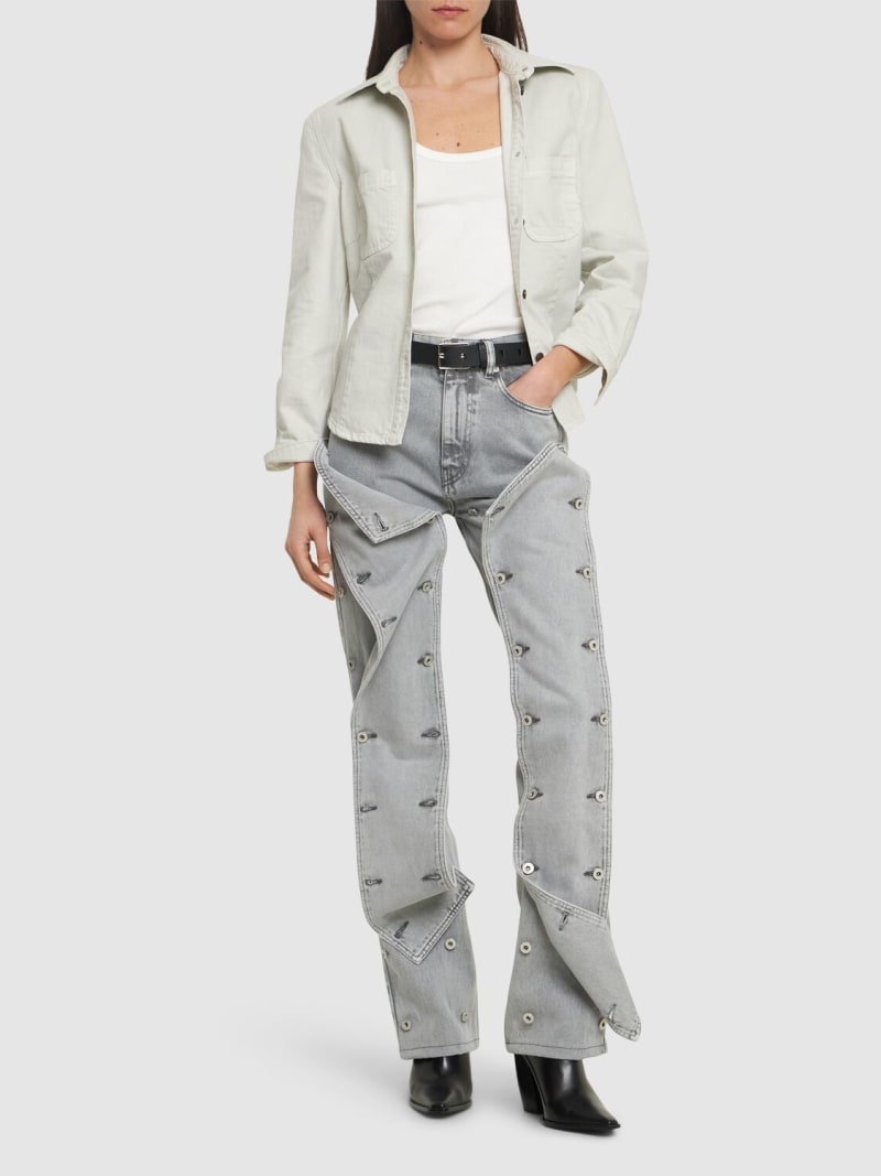 Detachable panel midrise straight jeans - 2