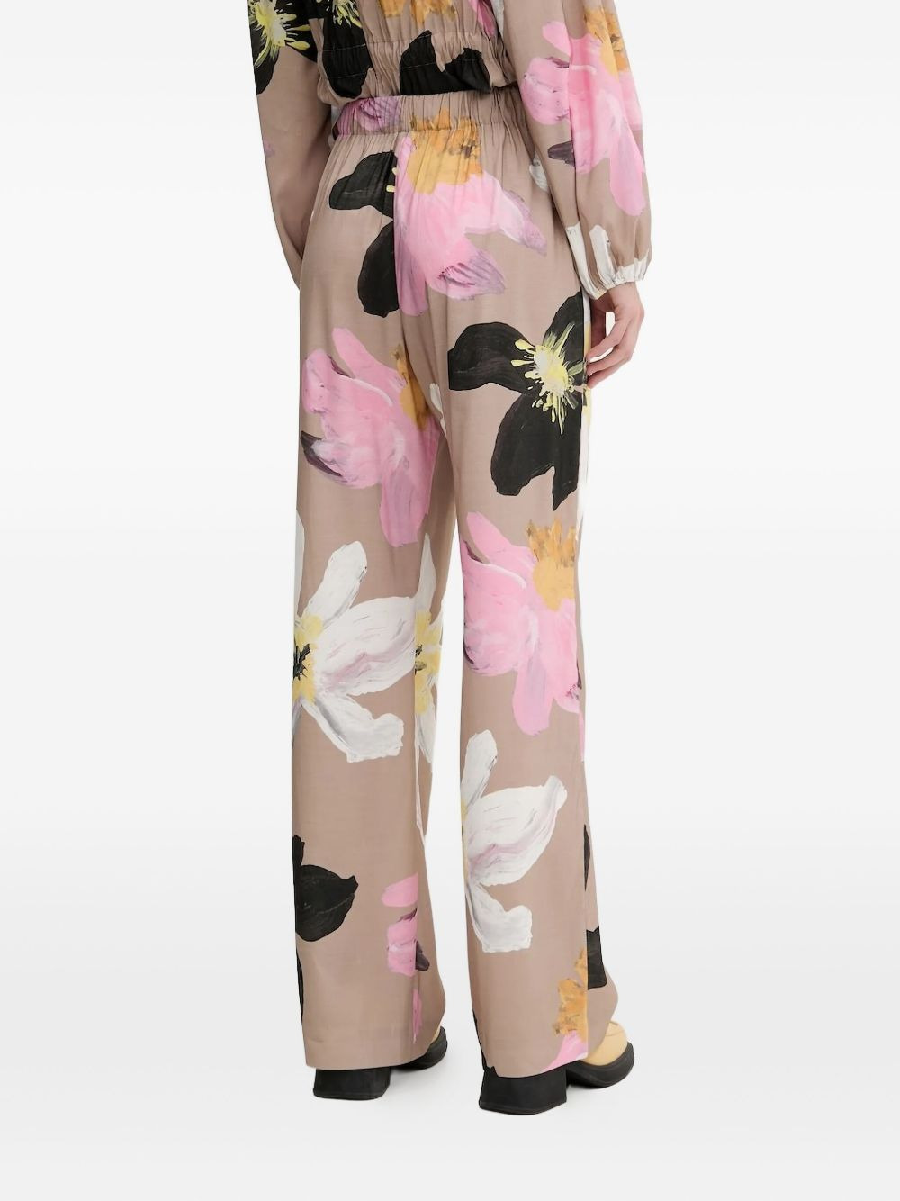 floral-print drawstring trousers - 2
