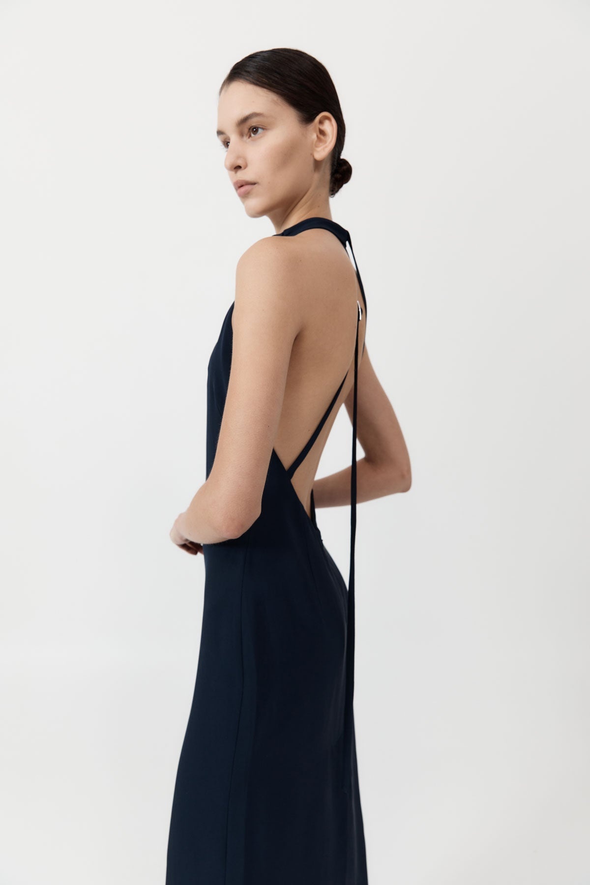 Asymm Belt Back Dress - Inkwell - 3