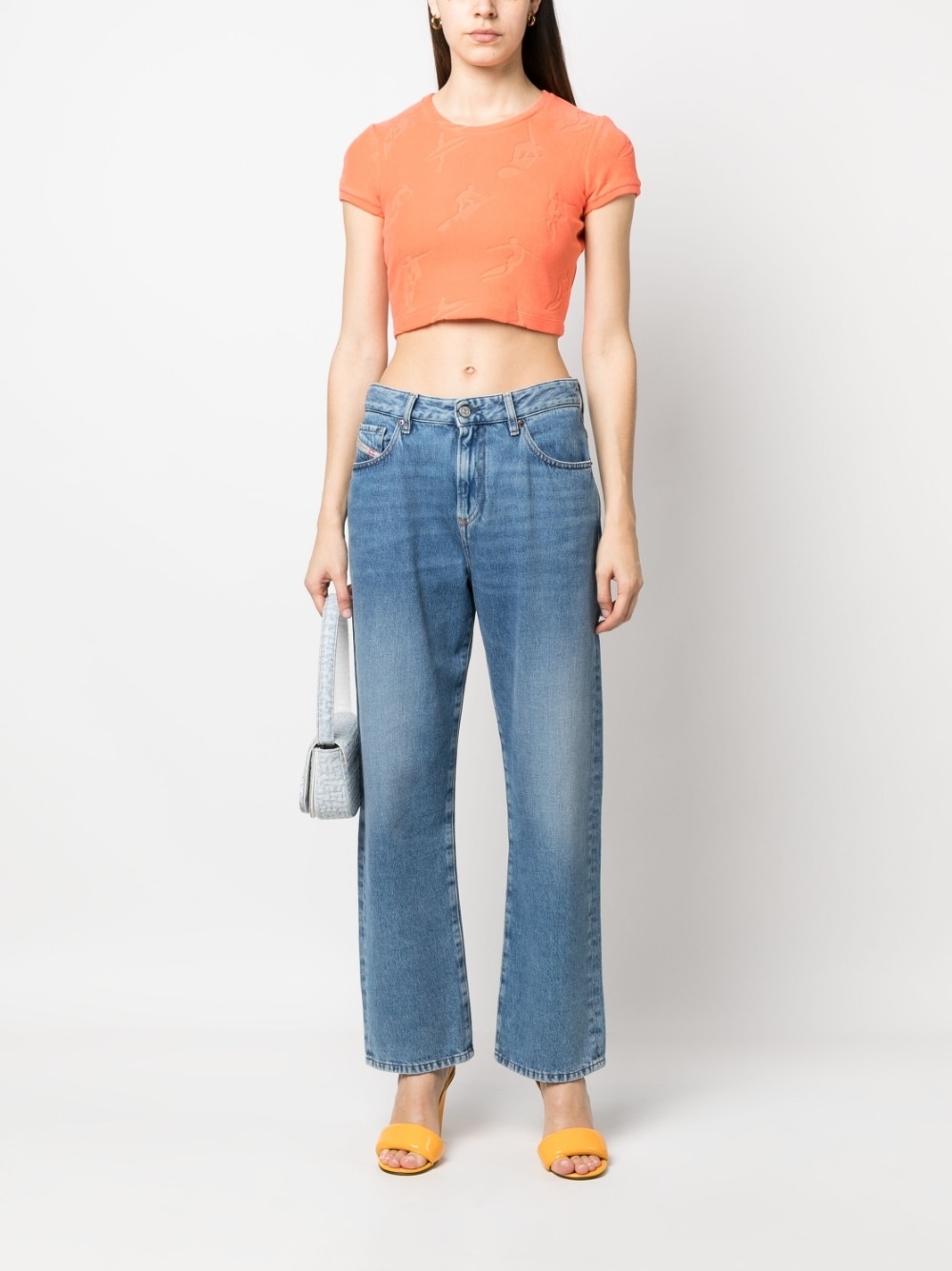 surfer-jacquard cropped top - 2